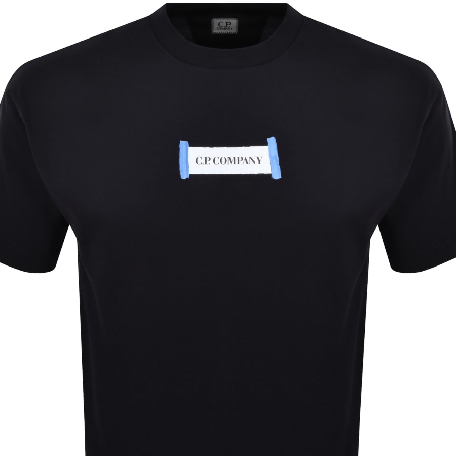 CP Company Jersey Logo T Shirt Navy | Mainline Menswear
